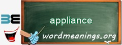 WordMeaning blackboard for appliance